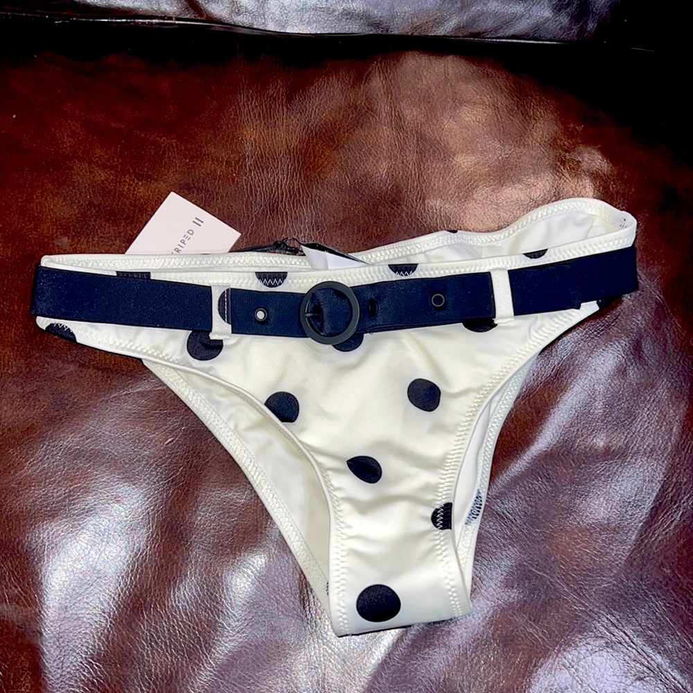 NWT Solod & Striped polka dot bikini bottom S